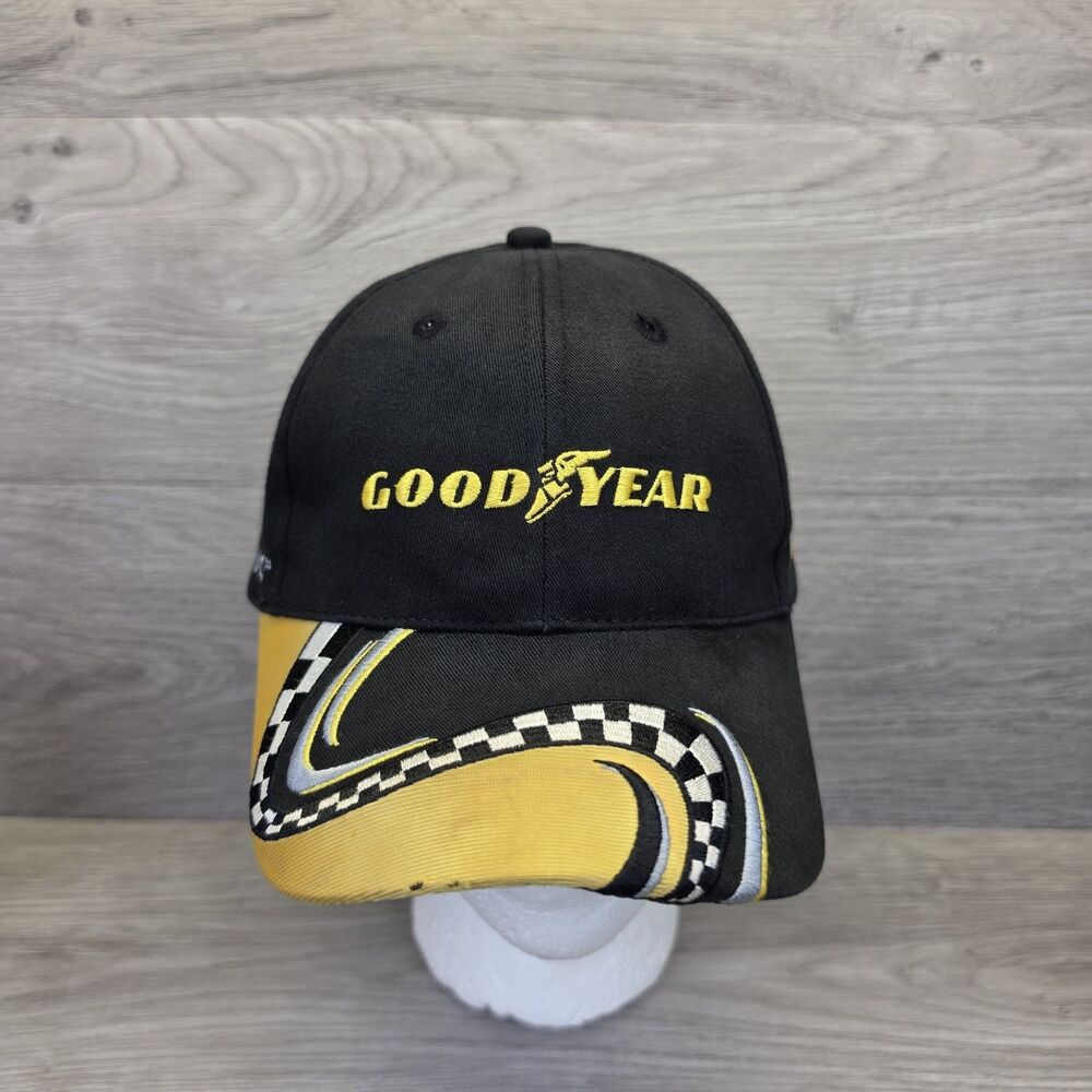 Goodyear Eagle Racing Hat Vintage Y2K Checkered Flag Pit Crew Snapback Cap